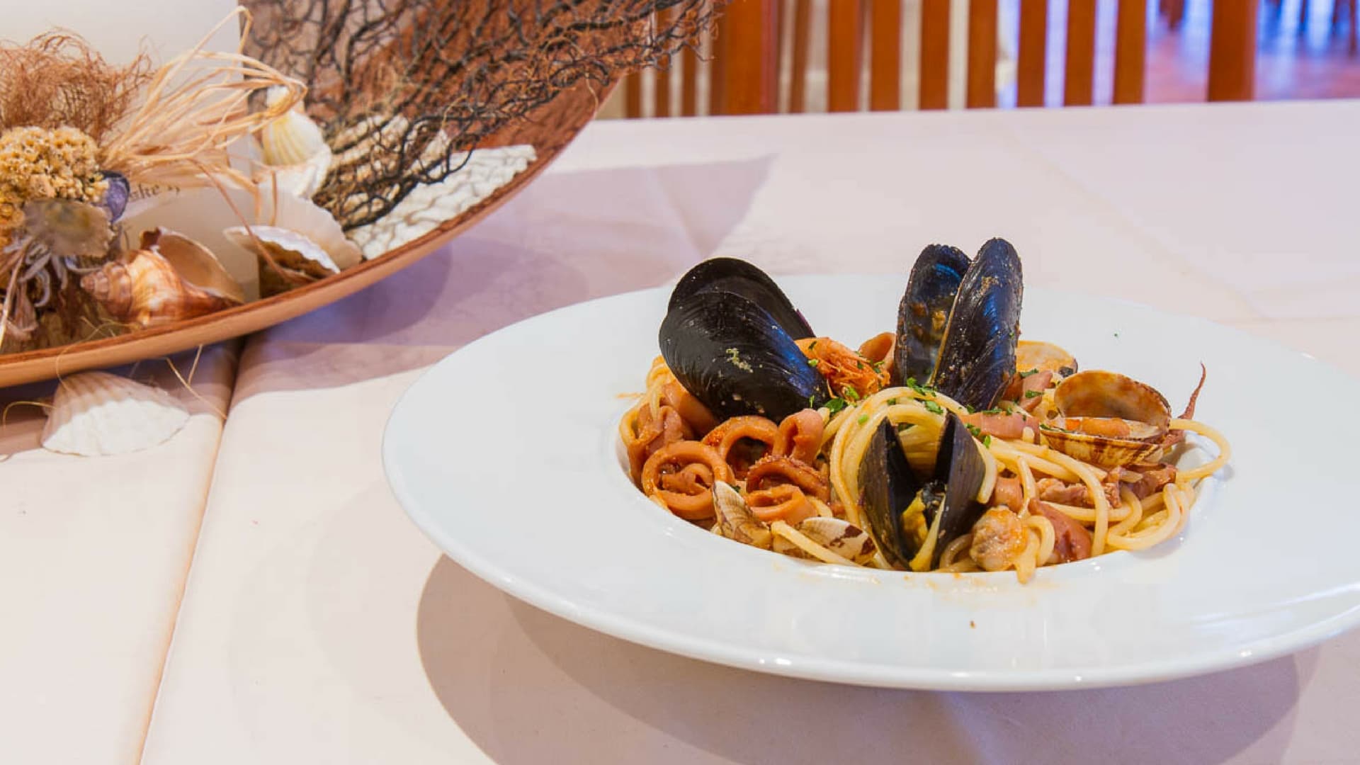 Seafood-Pasta mit frischen Miesmuscheln